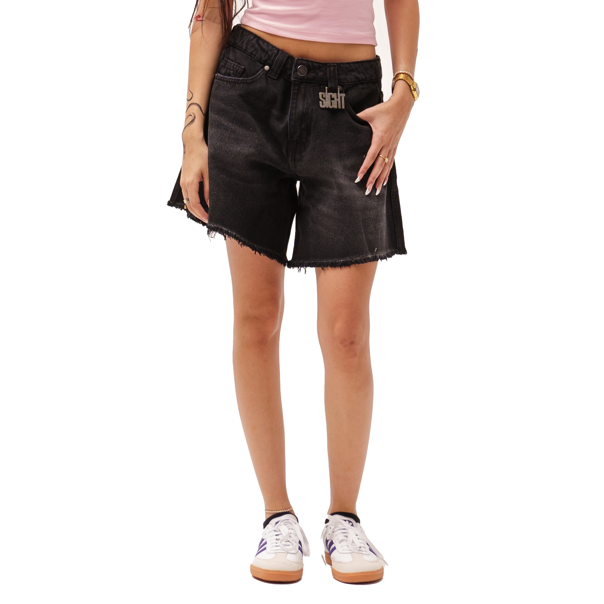 Black Denim Women Shorts