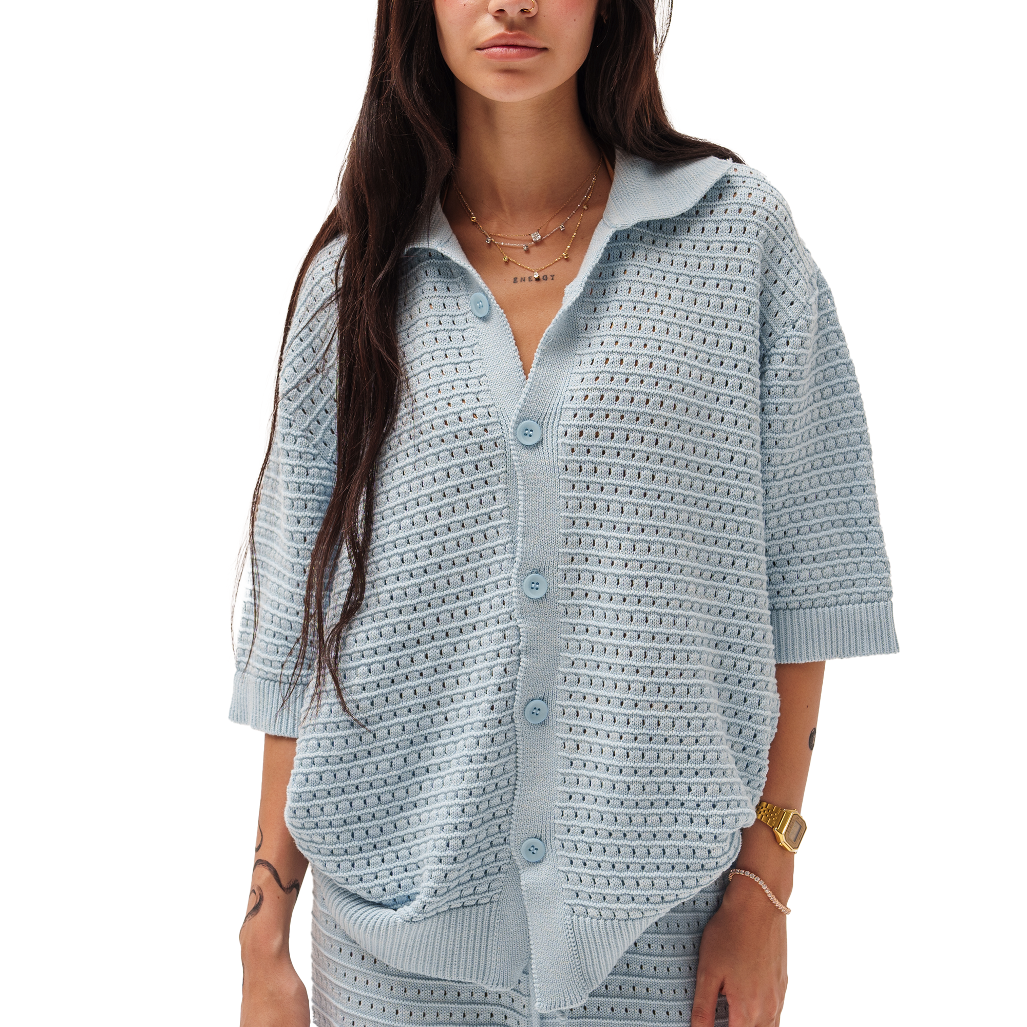 Crochet Baby Blue Shirt