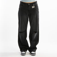 Low Waist "Black Knee" Women Jeans