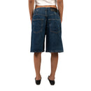 Long Navy Women Denim Shorts