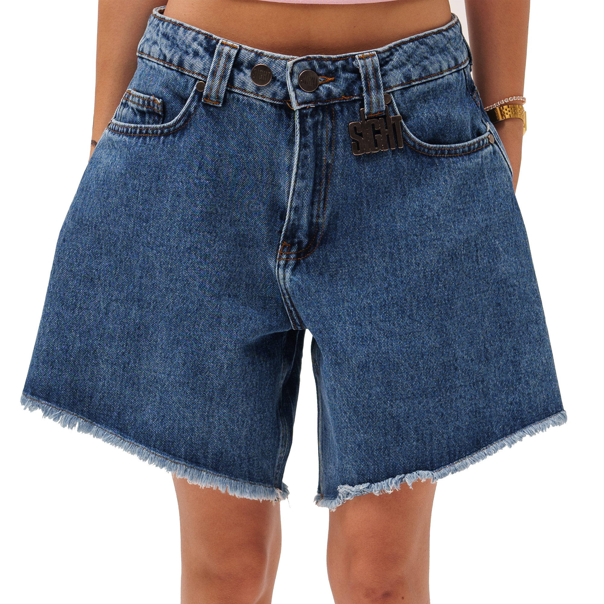 Navy Denim Women Shorts