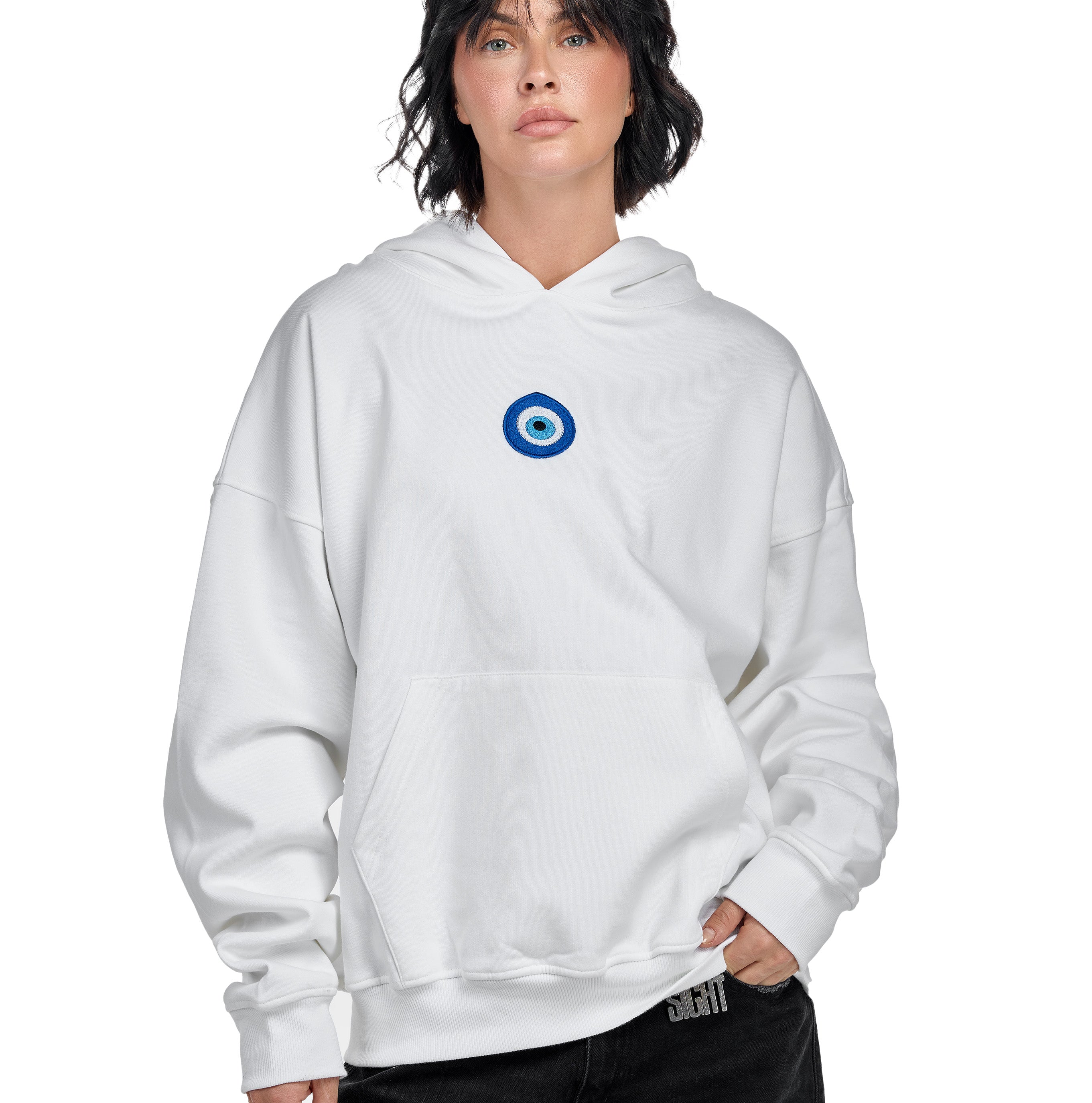 Evil SIGHT White Hoodie