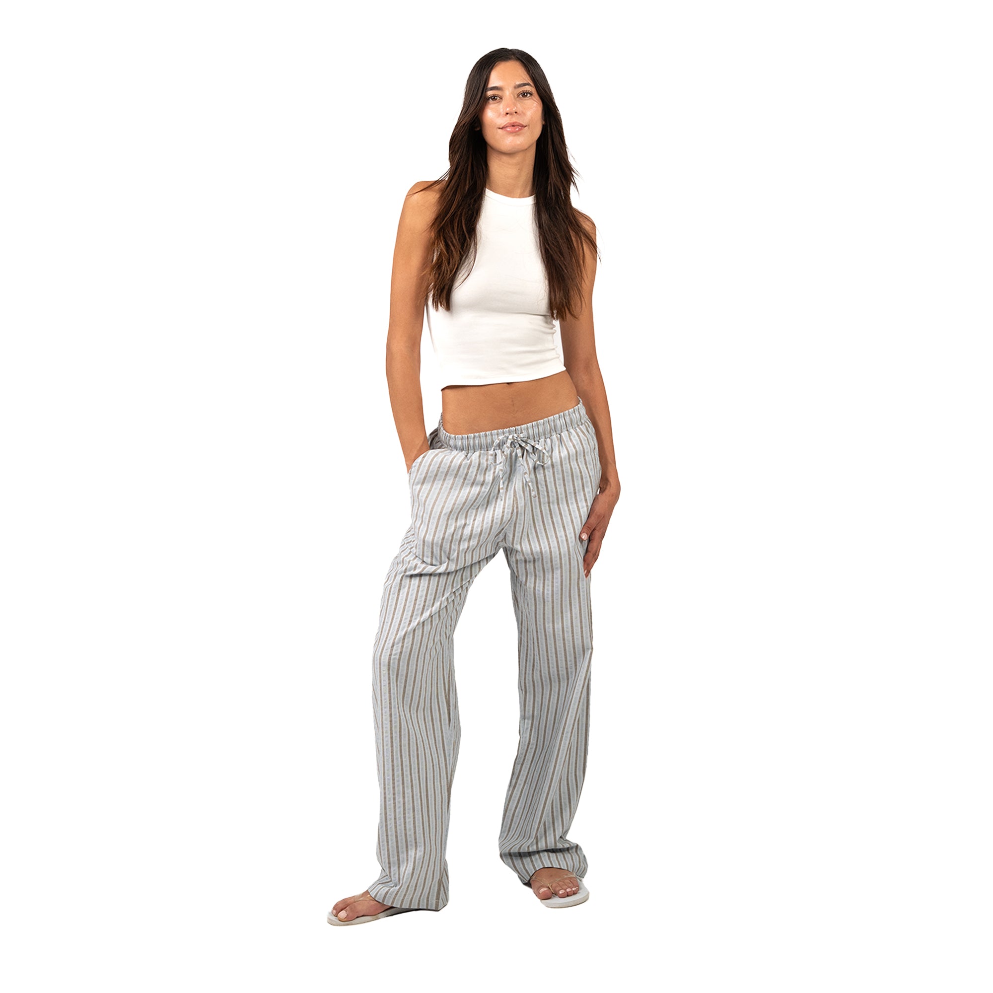 Grey Striped Pants