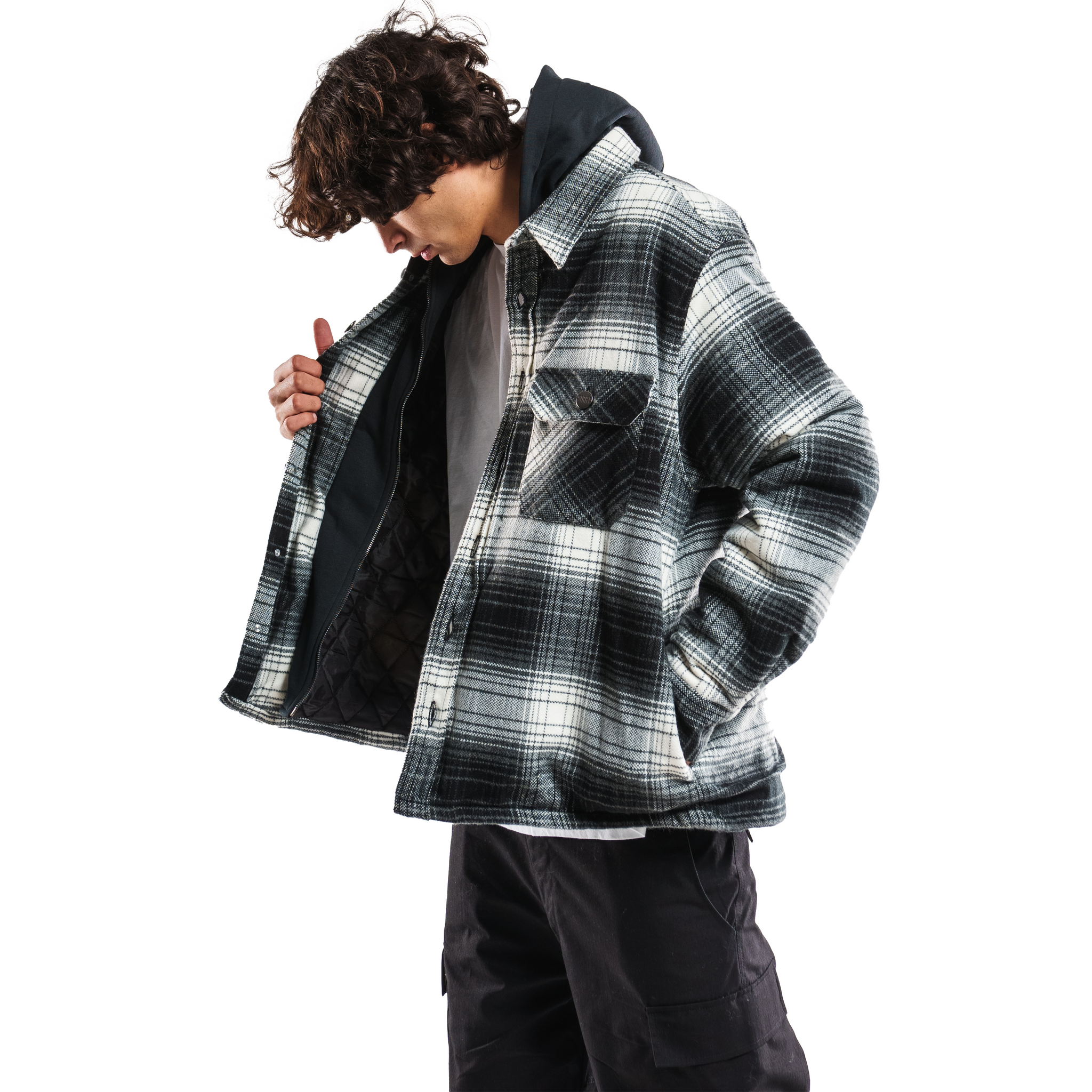 Double Layered Plaid Jacket