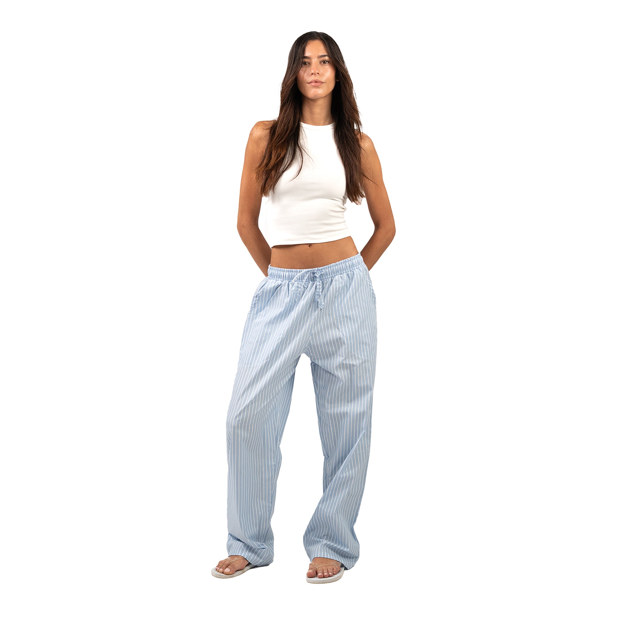 Light Blue Striped Pants