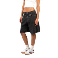 Long Black Women Denim Shorts