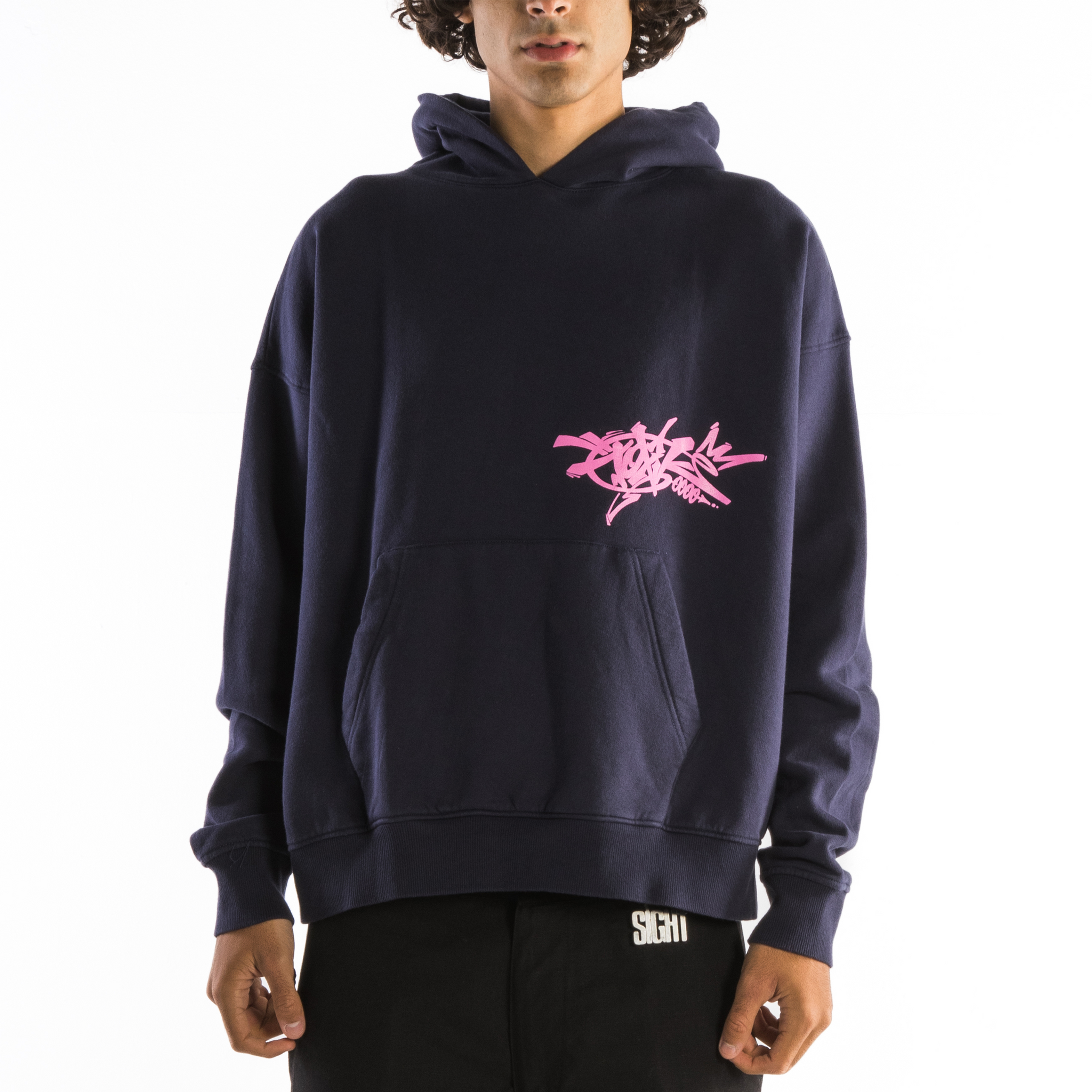 TOXIK Pink "Icon" Graphic Navy Hoodie
